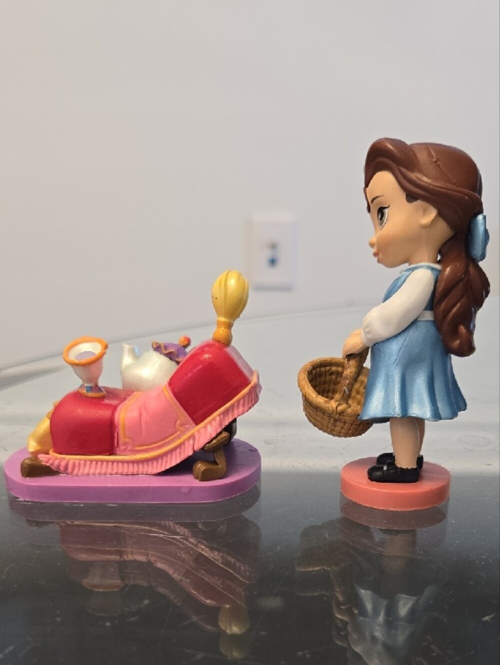 👑 Disney Store Animators' Collection 3" Belle- Beauty & Beast Mrs. Potts/Chip - Picture 4 of 6